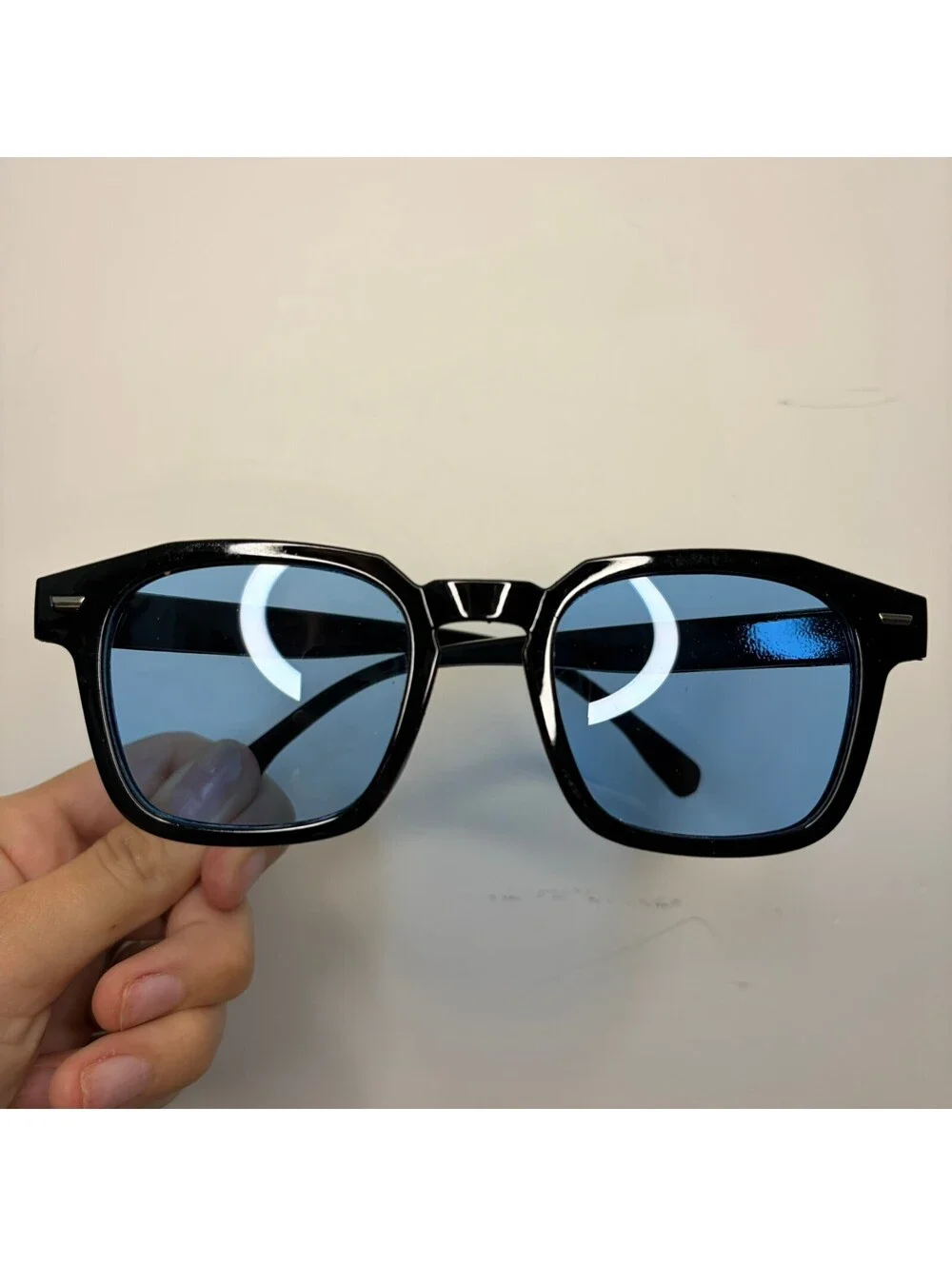Black Frame Blue Lenses Sunglasses A-92